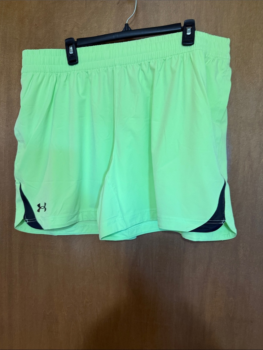 NWT Under Armour Bright Lime Green Performance Shorts with Black Trim